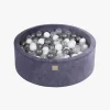 Boldbassiner-Meowbaby Rund Boldbassin Velour 30x90, Blågrå