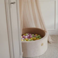 Boldbassiner-Meowbaby  Rundt Boldbassin Fløjl 30x90, Ecru