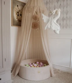 Boldbassiner-Meowbaby  Rundt Boldbassin Fløjl 30x90, Ecru