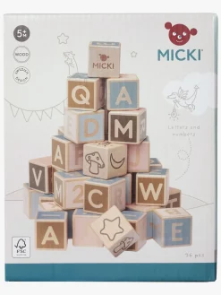 Trælegetøj-Micki Bogstavsklodser 36 Stk.