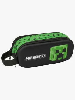 Kreativt Legetøj-Minecraft 3D Dobbelt Penalhus, Blå/Grøn