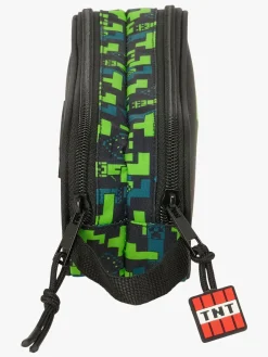 Kreativt Legetøj- Minecraft Dobbelt Penalhus TNT, Blå/Grøn