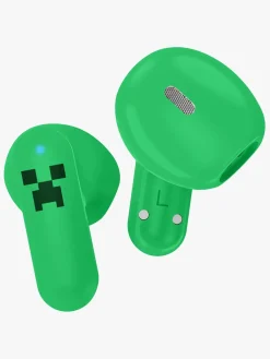 Elektronik & Media-OTLTechnologies Minecraft Høretelefoner In-Ear TWS med LED, Grøn Grøn