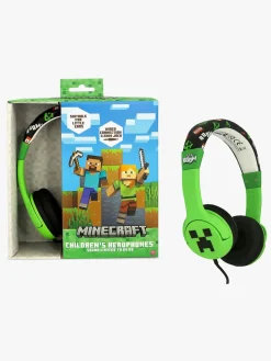Elektronik & Media-OTLTechnologies Minecraft Høretelefoner med Ører 85dB Creeper Grøn