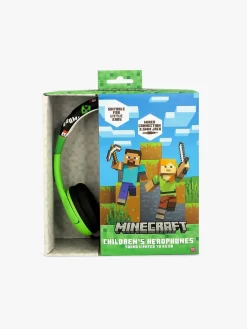 Elektronik & Media-OTLTechnologies Minecraft Høretelefoner med Ører 85dB Creeper Grøn