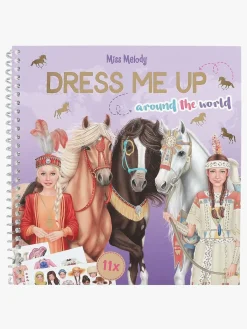 Kreativt Legetøj-MissMelody Miss Melody Dress Me Up Klistermærkebog Around The World