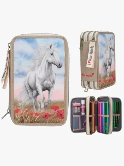 Kreativt Legetøj-MissMelody Miss Melody Penalhus med 3 Rum Poppy, Sandfarvet