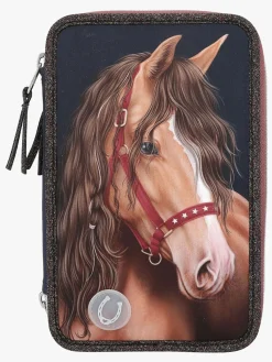 Kreativt Legetøj-MissMelody Miss Melody Tredelt Penalhus med LED-lys Glitter Horse