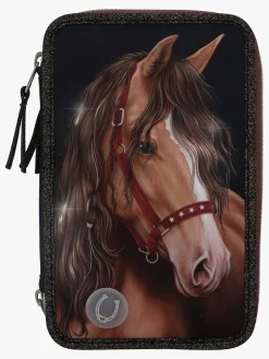 Kreativt Legetøj-MissMelody Miss Melody Tredelt Penalhus med LED-lys Glitter Horse