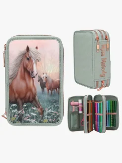 Kreativt Legetøj-MissMelody Penalhus med 3 Rum Romantic Fields, Grøn