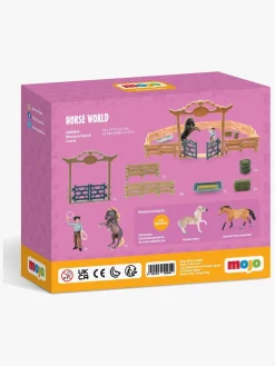 Legetøjsfigurer-Mojo Western Ranch Corral Hestefold med Hest 14 Dele
