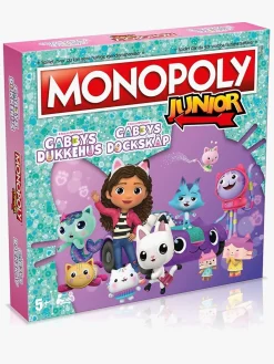 Spil & Puslespil-GabbysDollhouse Monopoly Junior Gabby's Dollhouse