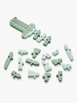 Spil & Puslespil-MooverToys A,B,C Puslespil Krokodille, Grøn