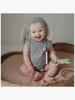 Babylegetøj-Mushie Bidering Kanin, Sage Grøn