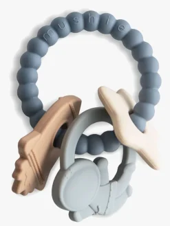 Babylegetøj-Mushie Bidering Space, Blå Flerfarvet