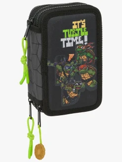 Kreativt Legetøj-Turtles Ninja Tredelt Penalhus, Grå/Sort