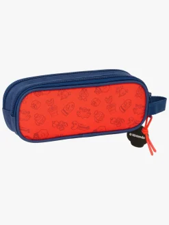 Kreativt Legetøj-SuperMario Nintendo Super Mario Dobbelt Penalhus Trick, Mørkeblå/Rød