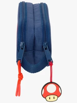 Kreativt Legetøj-SuperMario Nintendo Super Mario Dobbelt Penalhus Trick, Mørkeblå/Rød