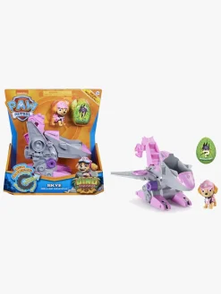 Legetøjsfigurer-PawPatrol Paw Patrol Dino Rescue Køretøj  m. Figur Skye Grå/Lyserød