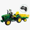 Elbiler & -Køretøjer-PegPerego Peg Perego John Deere Heavy Duty Fjernstyret Terrænkøretøj med Anhænger