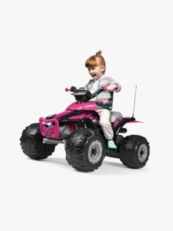 Elbiler & -Køretøjer-PegPerego PegPérego Corral T-Rex Firehjulet ATV 330W, Lyserød/Sort Lyserød