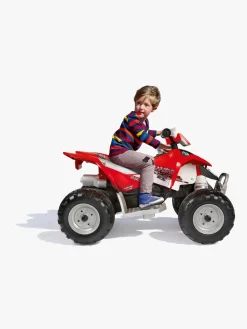 Elbiler & -Køretøjer-PegPerego PegPérego Polaris Outlaw Firehjulet ATV 330W, Rød/Hvid