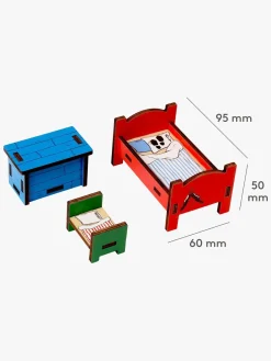 Dukker & Bamser-PippiLangstrump Pippi Langstrømpe Dukkehusmøbler Soveværelse 3 Dele