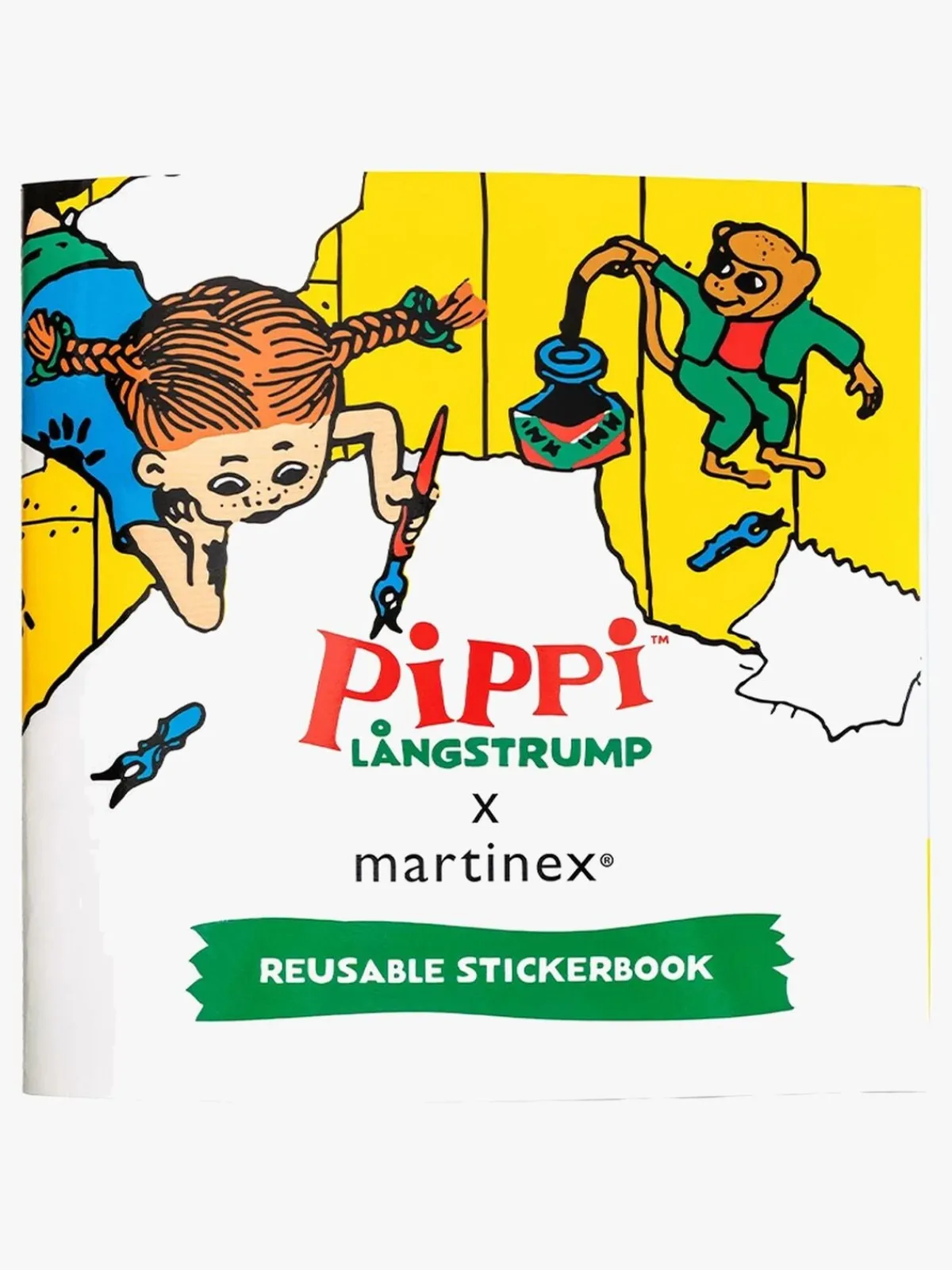 Kreativt Legetøj-PippiLangstrump Pippi Langstrømpe Klistermærkebog Genanvendelig Kort