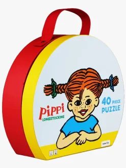 Spil & Puslespil-PippiLangstrump Pippi Langstrømpe Puslespil med Taske 40 Brikker