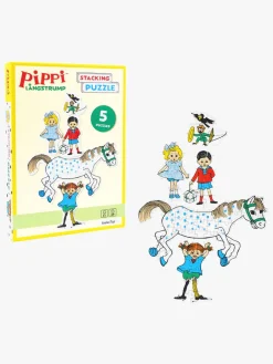 Spil & Puslespil-PippiLangstrump Pippi Langstrømpe Stablepuslespil 5-i-1