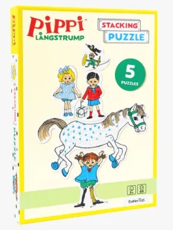 Spil & Puslespil-PippiLangstrump Pippi Langstrømpe Stablepuslespil 5-i-1