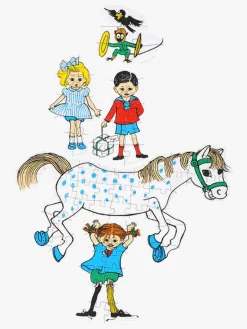 Spil & Puslespil-PippiLangstrump Pippi Langstrømpe Stablepuslespil 5-i-1