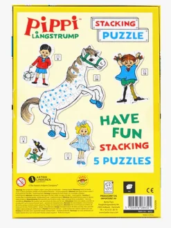 Spil & Puslespil-PippiLangstrump Pippi Langstrømpe Stablepuslespil 5-i-1