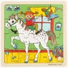 Spil & Puslespil-PippiLangstrump Pippi Langstrømpe Træpuslespil Pippi & Lilla Gubben 16 Dele