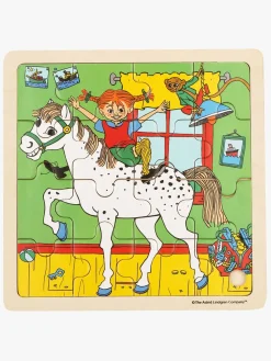 Spil & Puslespil-PippiLangstrump Pippi Langstrømpe Træpuslespil Pippi & Lilla Gubben 16 Dele