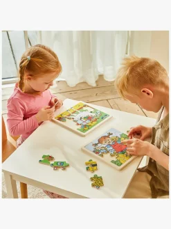 Spil & Puslespil-PippiLangstrump Pippi Langstrømpe Træpuslespil Pippi & Lilla Gubben 16 Dele