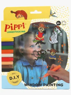 Kreativt Legetøj-PippiLangstrump Pippi Langstrømpe Vinduesmalesæt