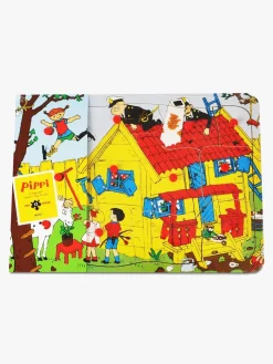 Spil & Puslespil-PippiLangstrump Pippi Træpuslespil m. Knapper 12 Brikker