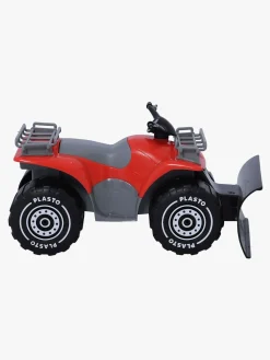 Legetøjsbiler & -Fartøjer-Plasto ATV m. Plov, Rød Rød/Grå