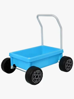 Babylegetøj-Plasto Gåvogn med Lydsvag Hjul, Turkis Blå