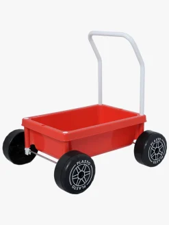 Babylegetøj-Plasto Gåvogn med Lydsvag Hjul, Rød Rød