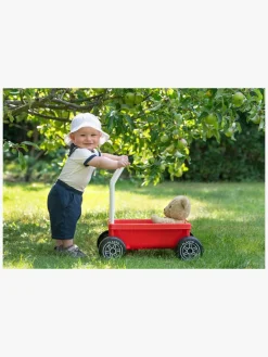 Babylegetøj-Plasto Gåvogn med Lydsvag Hjul, Rød Rød