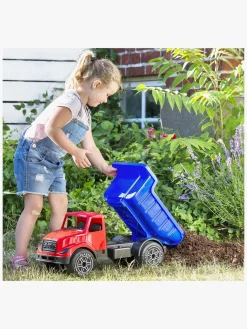 Udelegetøj-Plasto Stor Lastbil m. Stille Hjul Rød/Blå