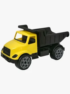 Legetøjsbiler & -Fartøjer-Plasto Stor Lastbil m. Støjsvage Hjul, Gul/Sort