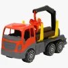 Legetøjsbiler & -Fartøjer-Plasto Tømmerlastbil med Grab & Tømmer 45 cm