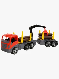 Legetøjsbiler & -Fartøjer-Plasto Tømmerlastbil med Grab, Trailer og Tømmer 74 cm