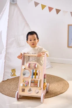 Babylegetøj|Lærerig Leg-PolarB Gåvogn, Pink Lyserød/Flerfarvet