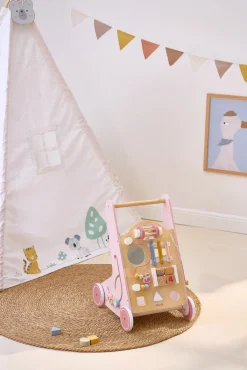 Babylegetøj|Lærerig Leg-PolarB Gåvogn, Pink Lyserød/Flerfarvet