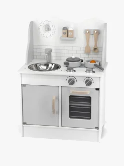 Rolleleg-PolarB Legekøkken med Tilbehør, Hvid/Grå Grå/Hvid