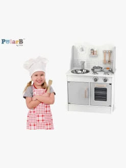 Rolleleg-PolarB Legekøkken med Tilbehør, Hvid/Grå Grå/Hvid